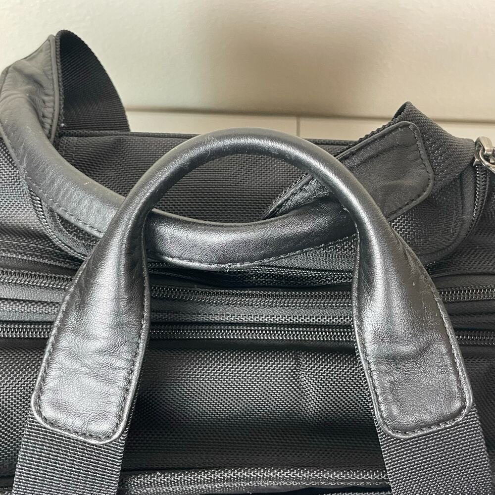 TUMI Alpha 26103D4 Black Nylon Deluxe Expandable Wheeled Rolling Briefcase Bag - Picture 10 of 16